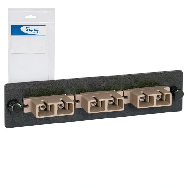 ICC SC-SC Fiber Optic Adapter Panel 6-Fiber Multimode Beige UL94V-0-0